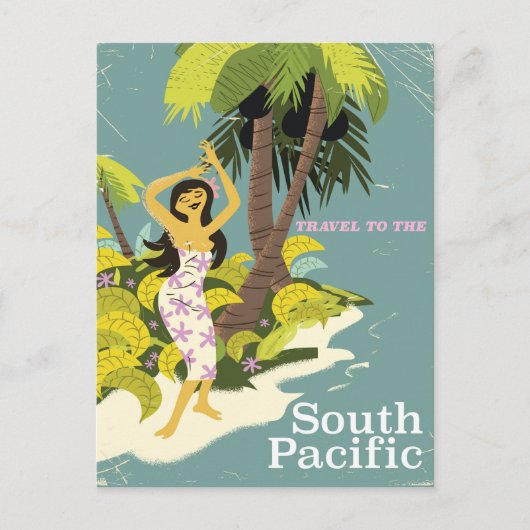 South Pacific vintage-poster Briefkaart (Voorkant)