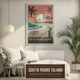 South Padre Island - Retro Coastal Poster