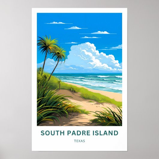 South Padre Island Texas Reisprint Poster (Voorkant)