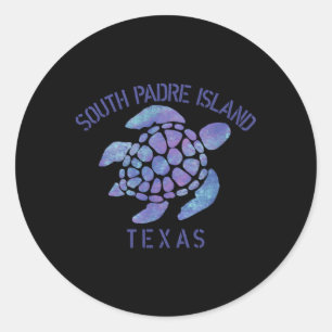South Padre Island TX Beach Tribal Turtle Ronde Sticker