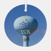 South Padre Island Water Tower Glas Ornament (Achterkant)