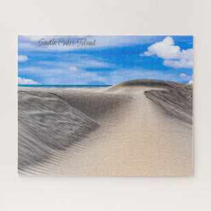 South Padre Island zandduinen met zonnige hemel Legpuzzel