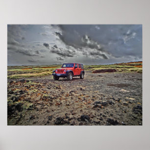 South Point Hawaii jeep avontuurlijk avontuur post Poster