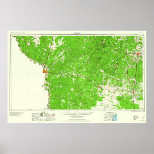 South Texas Topo Map met Laredo Poster