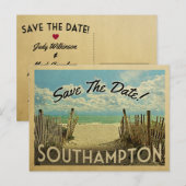 Southampton bespaart de  datum van de strand aankondigingskaart (Voorkant / Achterkant)