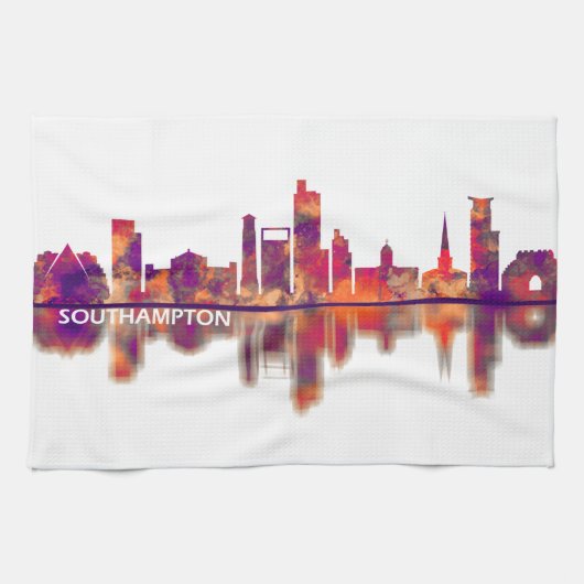 Southampton England Skyline Theedoek (Horizontaal)