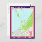 Southampton Village NY  Map ca. 1956 Briefkaart (Voorkant / Achterkant)