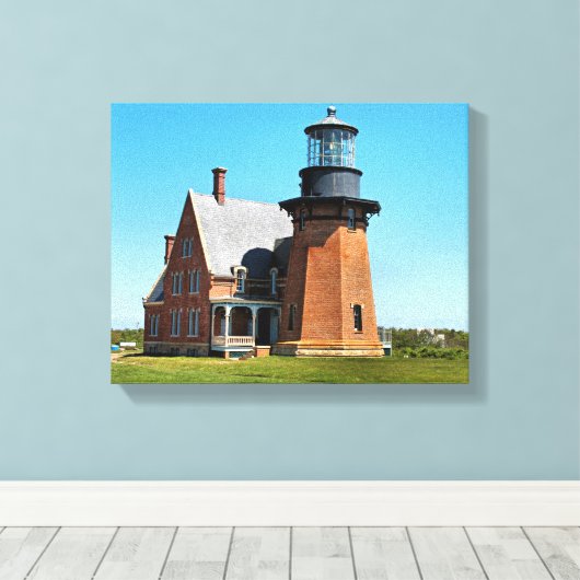 Southeast Lighthouse, Block Island Wrapped Canvas (Insitu (Houten vloer))