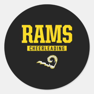 Southeast Polk Rams Logo Cheerleading Havo Ronde Sticker