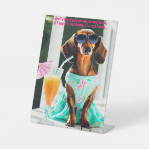 Southern Bell Dachshund Blokbord Reclamebord Met Voetstuk
