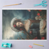 Southern Bell dame in blauwe decoupage Tissuepapier (Craft)