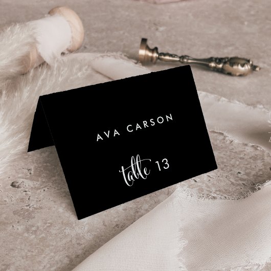 Southern Belle Calligraphie | Carte d'escorte noir