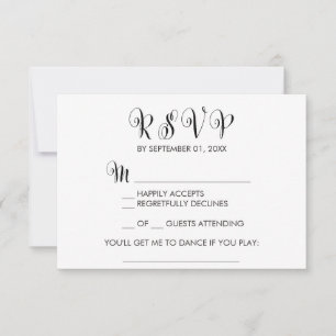 Southern Belle Calligraphy Song Request RSVP Card Kaartje