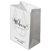 Southern Belle Calligraphy Wedding Welcome Medium Cadeauzakje (Voorkant Gekanteld)