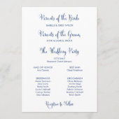 Southern Belle Navy Welkomstbrief & Bruidsmeisjes Programma (Achterkant)