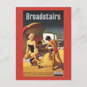 Southern British Railways Family on Beach Briefkaart