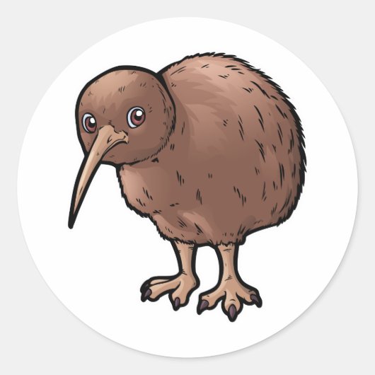 Southern Brown Kiwi Ronde Sticker (Voorkant)