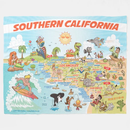 Southern California Scene Fleece Blanket Deken (Voorkant (Horizontaal))