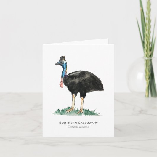 Southern Cassowary Folded Note Card Kaart (Voorkant)