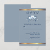 Southern Charm Dusty Blue Wedding Reply RSVP Kaartje (Voorkant / Achterkant)