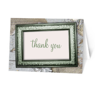 Southern Country Green Rustic Merci Cartes