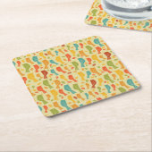 Southern Grammar Chart Bird Pattern Vierkante Kartonnen Onderzetter (Schuin)