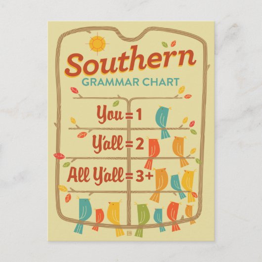 Southern Grammar Chart Briefkaart (Voorkant)