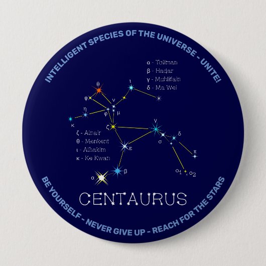 Southern Hemisphere Constellation Centaurus Ronde Button 4,0 Cm (Voorkant)