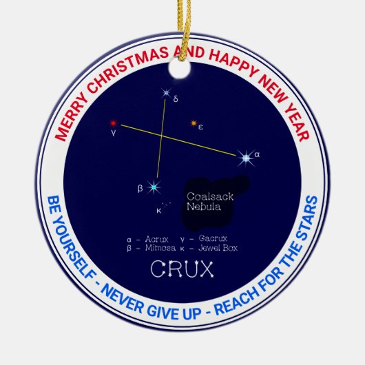 Southern Hemisphere Constellation Crux Keramisch Ornament (Voorkant)