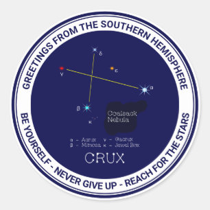 Southern Hemisphere Constellation Crux Ronde Sticker