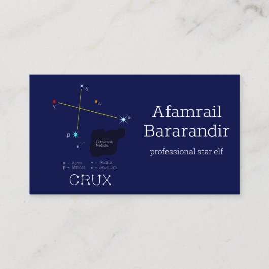 Southern Hemisphere Constellation Crux Visitekaartje (Voorkant)
