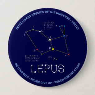 Southern Hemisphere Constellation Lepus Ronde Button 4,0 Cm