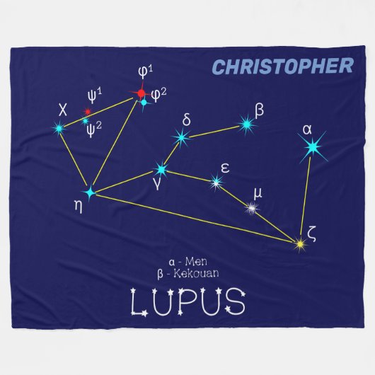 Southern Hemisphere Constellation Lupus Fleece Deken (Voorkant (Horizontaal))