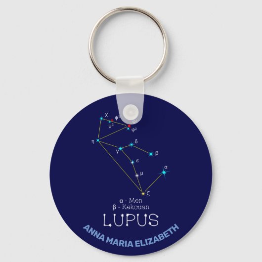 Southern Hemisphere Constellation Lupus Sleutelhanger (Voorkant)