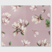 Southern Magnolia Blooms Mauve Pattern Cadeaupapier (Vlak)