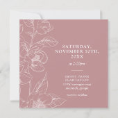 Southern Magnolia Blossom Blush Floral Wedding Kaart (Achterkant)