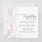 Southern Magnolia Blossom Blush Floral Wedding Kaart (Voorkant)