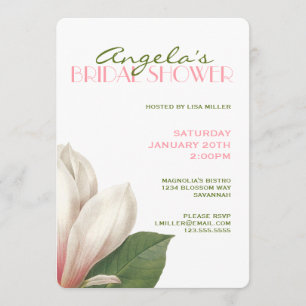 Southern Magnolia Bruidsfeest Roze Wit Groen Kaart