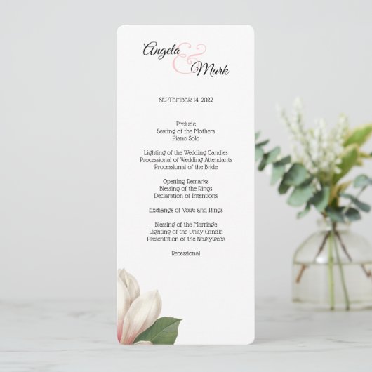 Southern Magnolia Flower Program | Wit Programma (Staand voorkant)