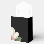 Southern Magnolia Flower Wedding | Elegant Black Bedankdoosjes (Geopend)