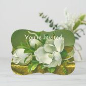 Southern Magnolia Flower Wedding Kaart (Staand voorkant)