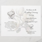 Southern Magnolia gevouwen bruiloft programma Sjab (Voorkant)