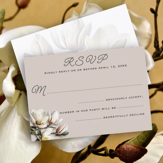 Southern Magnolia Wedding Reply Kaart Enclosure