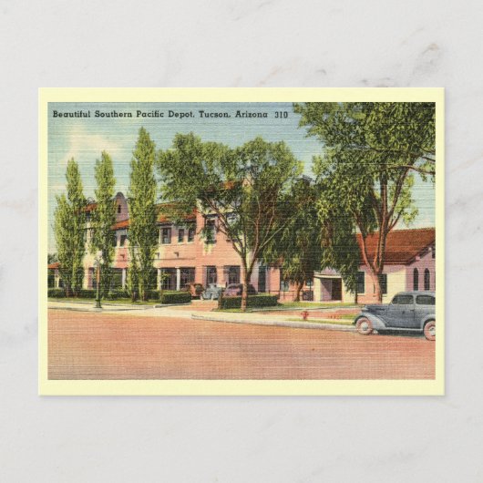 Southern Pacific Depot, Tucson, AZ  Briefkaart (Voorkant)