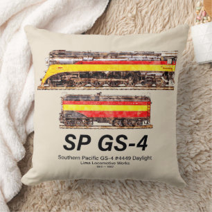 Southern Pacific GS-4 Daylight Stoomlocomotief Kussen