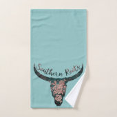 Southern Roots Country Longhorn Rose & Green (Serviette à main)