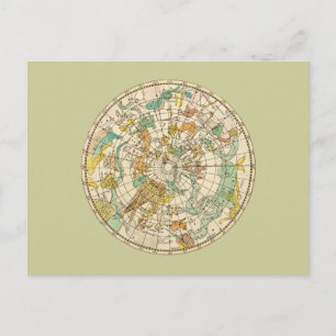 Southern Sky Star Chart and Constellations Map Briefkaart