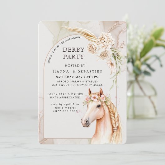 Southern Style Derby Party Invitation (Debout devant)