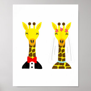 Southerndesigntees Schattige Giraffe bruid en brui Poster