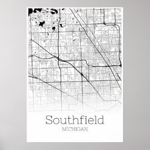 Southfield Map - Michigan - City Map Poster